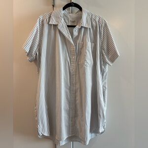 A&F Striped Button-Down Shirt Dress (Petite)